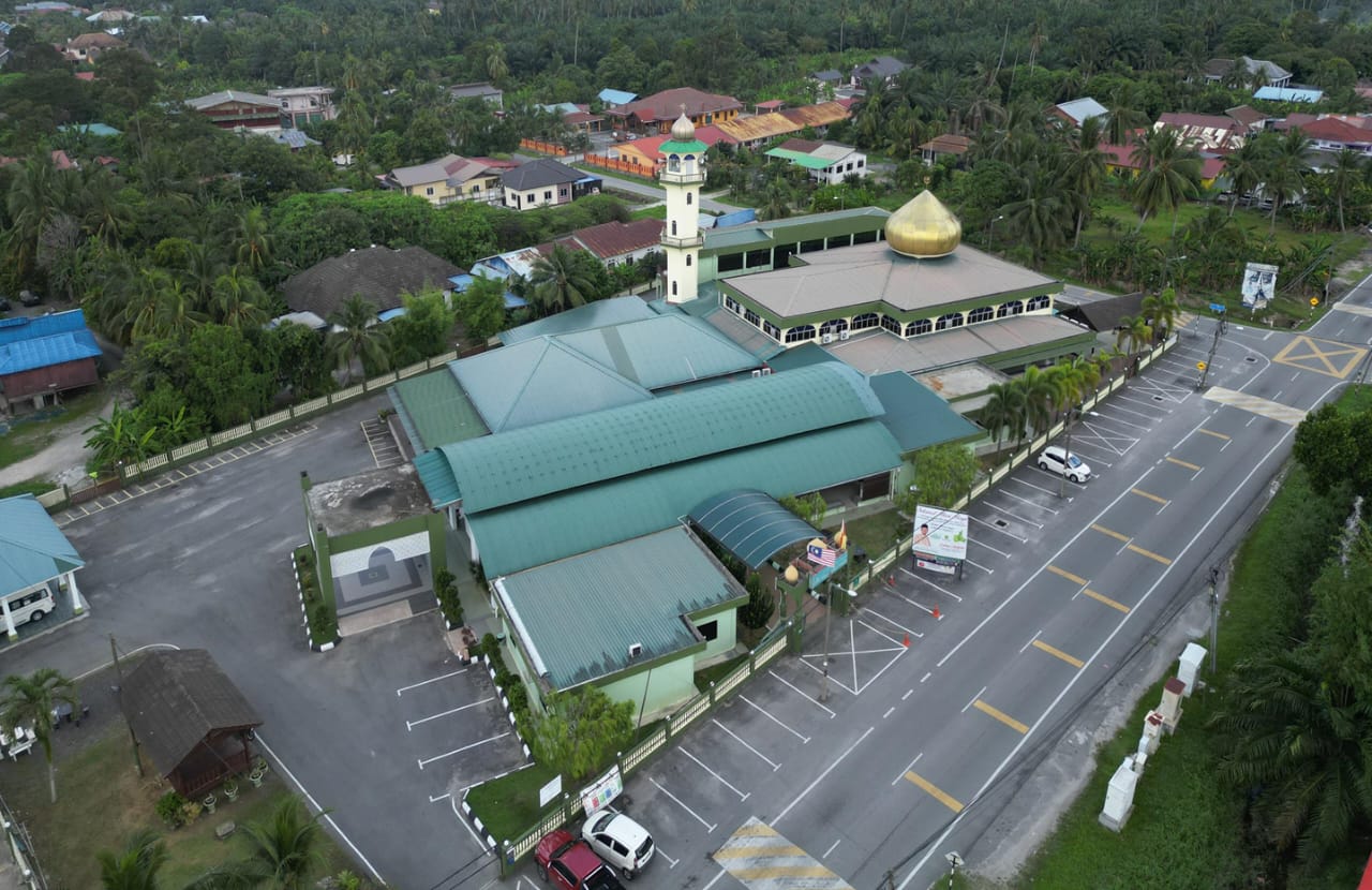 Pemandangan udara Masjid Jamiul Ehsani Sijangkang.