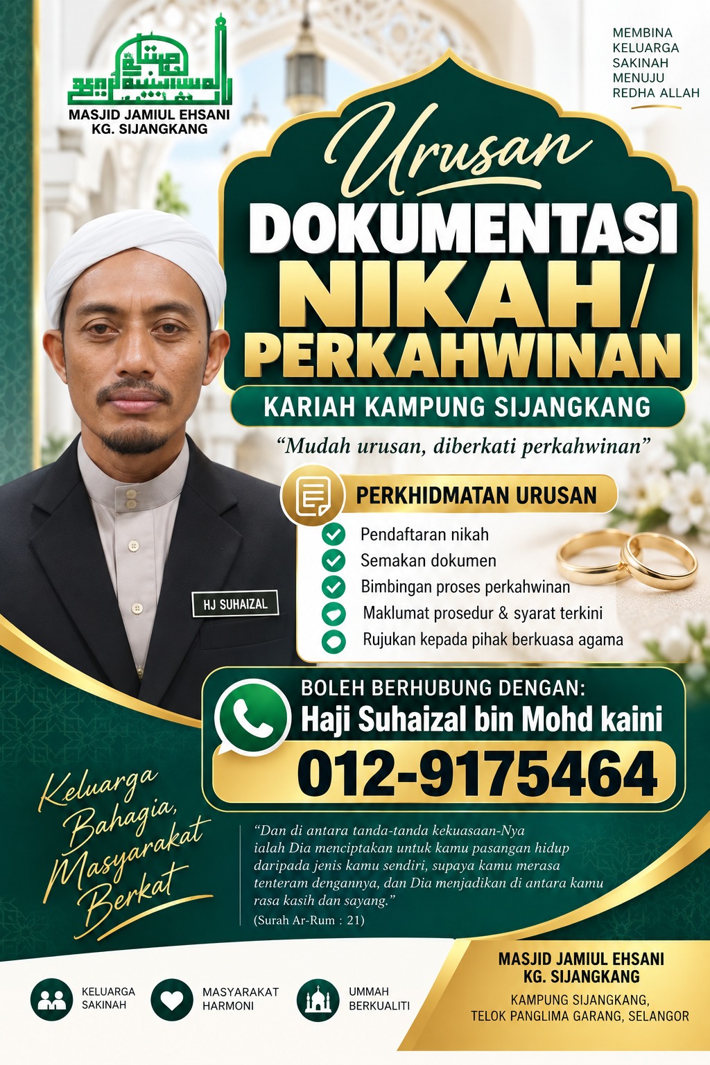 Poster pemakluman urusan dokumentasi nikah dan perkahwinan